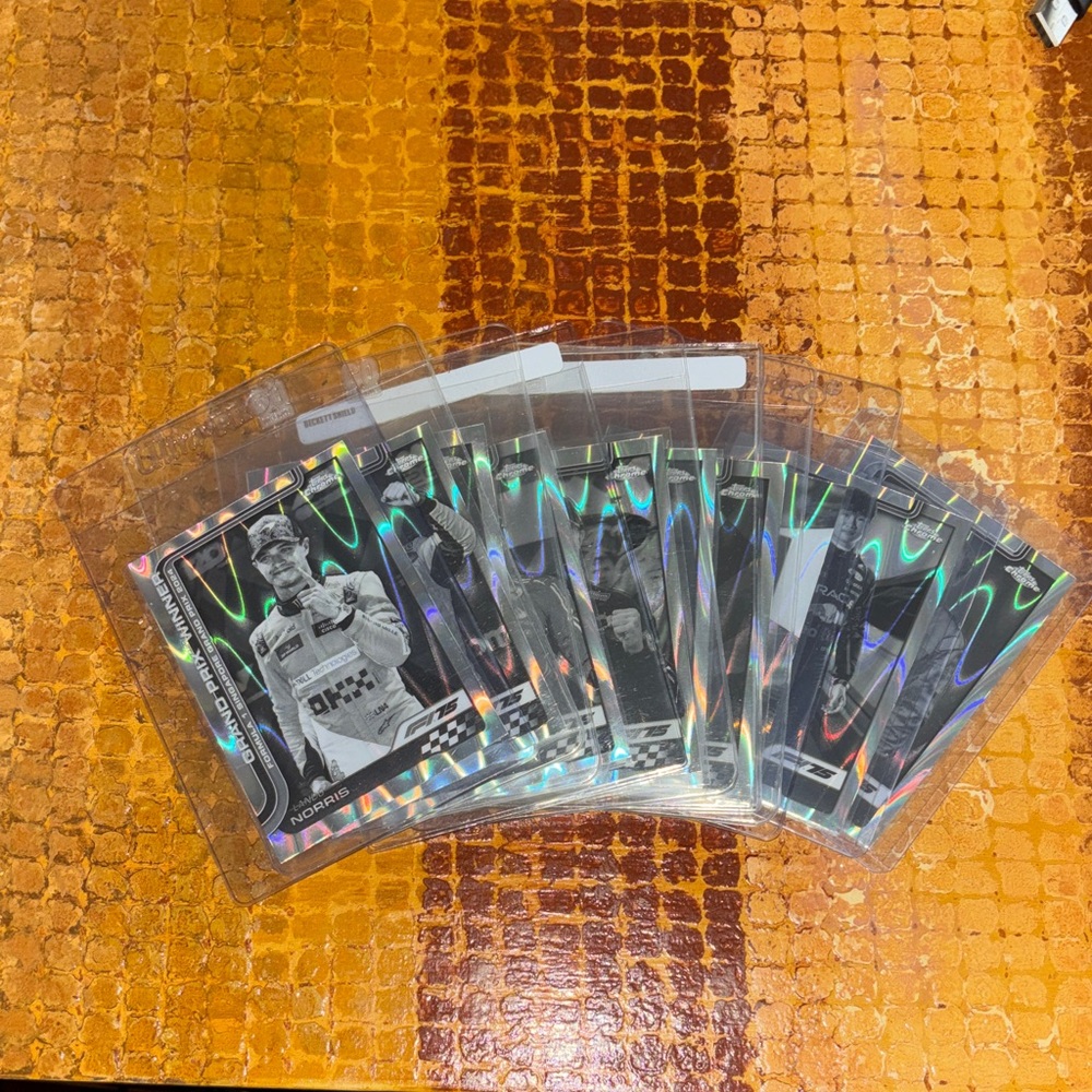 F1 2025 Topps Chrome B&W Raywave refractor 10 card lot.